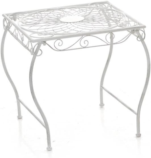 CLP Garten Eisentisch Zarina, eckig, 50 x 45 cm,antik weiß