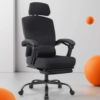 DUMOS Bürostuhl Ergonomisch - EIN Schreibtischstuhl mit Komfortarmlehnen, Ausgestattet mit Einer Bequemen Lendenwirbelstütze und Fußstütze, Office Chair Geeignet für Zuhause