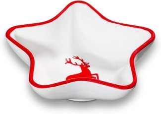Gmundner Keramik Rubinroter Hirsch, Sternschale (L: 14cm)