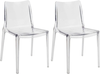 Vente-unique - Stuhl 2er-Set - Polycarbonat - Kristall - RANZAKA