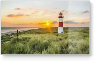 DEQORI Schneidebrett 'Leuchtturmliebe', Glas, Platte Frühstücksbrett Schneideplatte