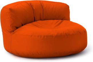 Lumaland Outdoor Sitzsack-Lounge, Rundes Sitzsack-Sofa für draußen, 320l Füllung, 90x50 cm, Orange