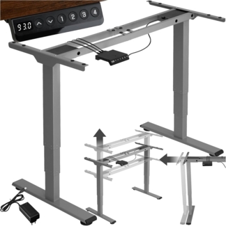 Tischgestell Twain höhenverstellbar 110-168 x 60 x 60-125cm - grau