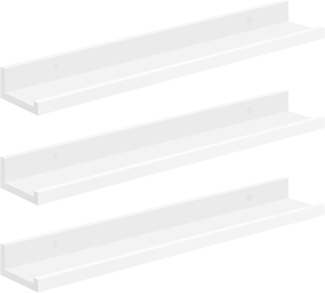 Songmics Wandregal, 3er Set, Schweberegal, 80 cm breit, Regal für Fotorahmen und Dekos, für Wohnzimmer, Arbeitszimmer, Badezimmer, Küche, weiß LWS081W01