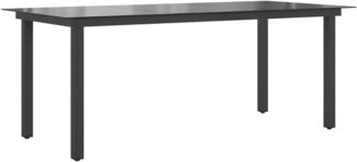 vidaXL Gartentisch Schwarz 190x90x74 cm Aluminium und Glas 42789