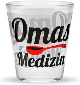 Schnapsglas Shot Stamper Lustiges Motiv Geschenk Sheepworld Omas Medizin 045009