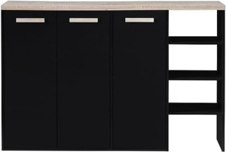 Vente-unique - [NEW VERSION]Schuhschrank - 3 Türen & 3 Ablagefächer - Weiß und Holzfarben hell - SKAIDO