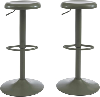 BAÏTA 2er Set Hocker Holy Metall Grün Matt