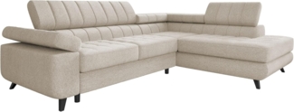 Ecksofa Nord Premium mit Schlaffunktion und Bettkasten (Farbe: Baloo 2074, Seite: Rechts)