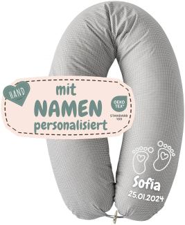 sei Design XXL Stillkissen ergonomisch 190x30 Schwangerschaftskissen Seitenschläferkissen Komfortkissen Erwachsene Baby Kissen mit Bezug 100% Baumwolle