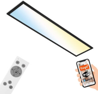 BRILONER - LED Deckenlampe funktioniert mit Alexa, App- und Sprachsteuerung, einstellbar von warmweiß bis kaltweiß, LED Lampe, LED Deckenleuchte, Smart Home Wohnzimmerlampe, 100 x 25 x 6,6 cm, Schwarz