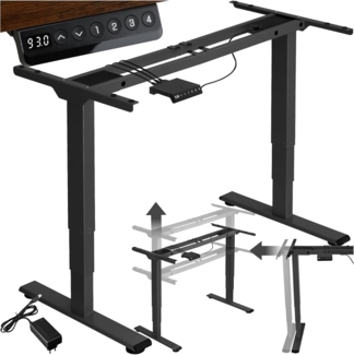 Tischgestell Twain höhenverstellbar 110-168 x 60 x 60-125cm - schwarz