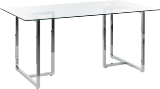 Esstisch ENVIA 160 cm 90 cm Sicherheitsglas Silber