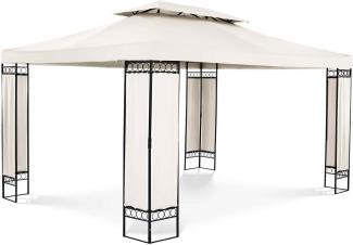 Uniprodo UNI_PERGOLA_3X4BF Gartenpavillon Pavillon Festzelt Partyzelt Stahl 3x4 m Beige Gartenpavillon