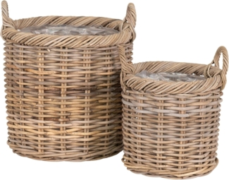 Gili Korbset 2 Stk natur Aufbewahrungskorb Set Badkorb Ablage Körbe Dekoration