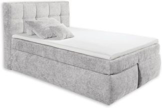 MICHIGAN 6 Boxspringbett 160x220, Silber - Bequemes Doppelbett mit 7-Zonen Federkern Wendematratze & Kaltschaum Topper - 170 x 128 x 245 cm (B/H/T)