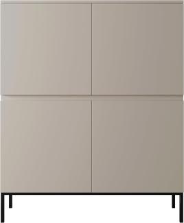 Selsey Bemmi Highboard Hochkommode, Grau mit Metallbeinen, 100 cm