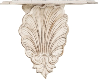 Biscottini - Wandregal aus Holz mit antikweißem Finish - L39 x T24 x H37 cm - Eckregal für die Küche - Made in Italy - Regal