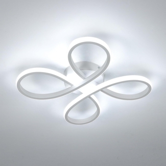 Comely Deckenlampe LED, 30W 3400LM Deckenleuchte Modern, LED Deckenbeleuchtung Flower Form für Balkon Diele Schlafzimmer Wohnzimmer und Esszimmer, Kaltweiß Licht 6500K, 30cm, Weiße