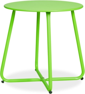 Beistelltisch Gartentisch Rund Metall Balkontisch Grün Outdoor Tisch Metalltisch Bistrotisch Kaffeetisch