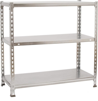 Simon Rack Ecoclick Regal mit 3 Ebenen, 70 kg Tragkraft und Biegepunkt, 900 x 1000 x 400 mm, Schwerlastregal, Garagenregal, verzinkt