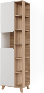 Vicco Hochschrank Karen, Sonoma/Weiß, 50 x 175 cm mit 2 Türen