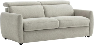 Vente-unique - 3-Sitzer-Schlafsofa mit Schlaffunktion aus hellgrauem Stoff SOVALI