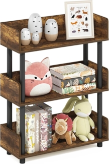 Furinno Turn-N-Tube Präsentationsständer, 3 Ebenen, werkzeuglos, Kiefer Bernstein/Schwarz