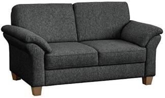 CAVADORE 2-Sitzer Byrum / Große 2er-Couch im Landhausstil mit Federkern / Passend zur edlen Sofagarnitur Byrum / 156 x 87 x 88 / Flachgewebe: Grau