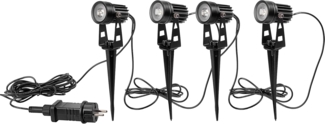 ChiliTec Gartenleuchten Set 4 Strahler für Außen IP65 3000K
