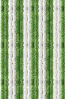 Flauschvorhang 140x220 Unistreifen grün - weiß