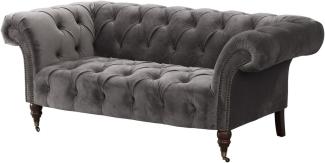 Dekoria Sofa Chesterfield Glamour Velvet Dark Grey 2-Sitzer