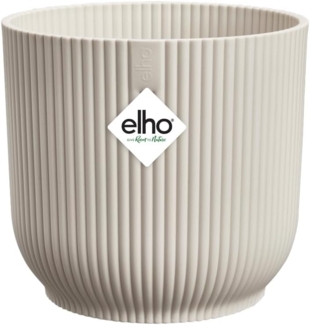 elho Vibes Fold Rund 14 Pflanzentopf - Blumentopf für Innen - 100% recyceltes Plastik - Ø 14.1 x H 12.9 cm - Weiß/Leinenweiß