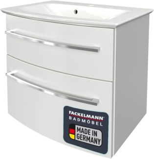 Fackelmann B.STYLE Badmöbel Set 2-teilig, 63,2 cm breit, Braun/Weiß, Gussmarmor Weiß