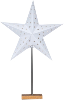 Levandeo® LED Stern, LED Stern Weiß H65cm mit Standfuß Weihnachten Leuchtstern