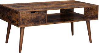 Vasagle Couchtisch mit Stauraum, Holz / Stahl vintagebraun, 100 x 50 x 45 cm