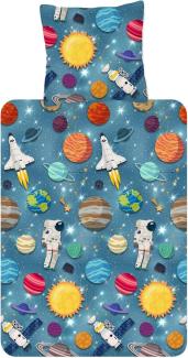 ESPiCO Bettwäsche Trendy Bedding Spaceworld Flanell 135 x 200 + 80 x 80 cm