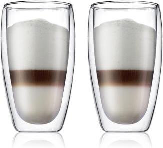 Bodum 4560-10 pavina EsPressogläser-Set, Doppelwandig, Isoliert, Mundgeblasen, 2-teiliger, 0,45 L, transparent, 2 Stück (1er Pack)