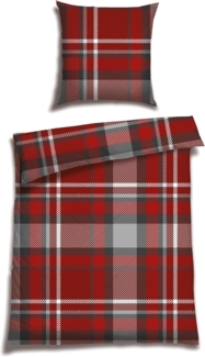 Schiesser Bettwäscheset Talisa - Feinbiber - 2-teilig - 135 x 200 cm - Rot
