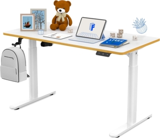 FLEXISPOT Kinderschreibtisch, Elektrischer Höhenverstellbarer Schreibtisch 120x60 cm, für Kinder ab 6 Jahren, Ergonomischer Tischplatte, 80 kg Belastbarkeit, verstellbar von 55-81cm (weiß)