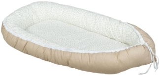 ULLENBOOM ® Babynest - 100% OEKO-TEX Materialien & Made in EU, Sand - Babynestchen Neugeborene aus kuscheliger Baumwolle, Ideal als Reisebett & Kuschelnest geeignet