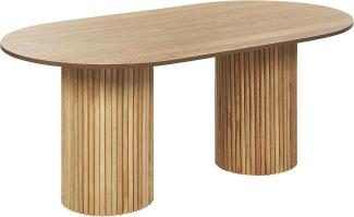 Esstisch heller Holzfarbton 180 x 100 cm oval SHERIDAN