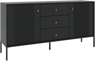 Vente-unique - Sideboard mit 2 Türen & 3 Schubladen - MDF- Schwarz - DEMASIA