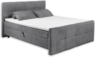 TIJUANA 6 Boxbett 180x200 in Cord-Optik, Ash - Bequemes Doppelbett mit Bettkasten & Kaltschaum Topper - 182 x 112 x 225 cm (B/H/T)