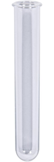 Acryl Reagenzglas, 20mm ø, 12cm lang, mit Rand, SB-Btl. 5Stück