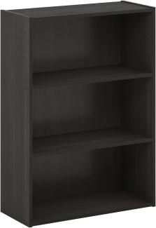 Furinno Pasir 3-Stufe offenes Regal, Bücherregale, Espresso, 57. 7 (Breite) x 80 (Höhe) x 24. 1 (Tiefe) cm