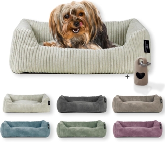 Rohrschneider Tierbett Hundebett Hundekorb Cordstoff, inkl. Gassibeutel