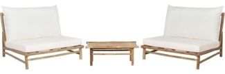Lounge Set TODI Bambusholz Cremeweiß