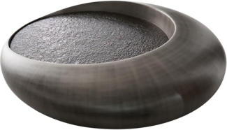 Couchtisch Blaise 100x100 cm Metallic Silber mit Reliefglas Grau
