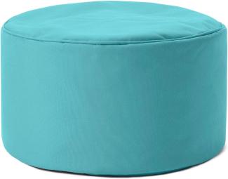 Lumaland Indoor Outdoor Sitzhocker 25x45 cm - Wasserabweisend - Pflegeleicht - Runder Sitzpouf, Sitzsack Hocker, Sitzkissen, Bean Bag Pouf - ideal für Kinder und Erwachsene - Aqamarin